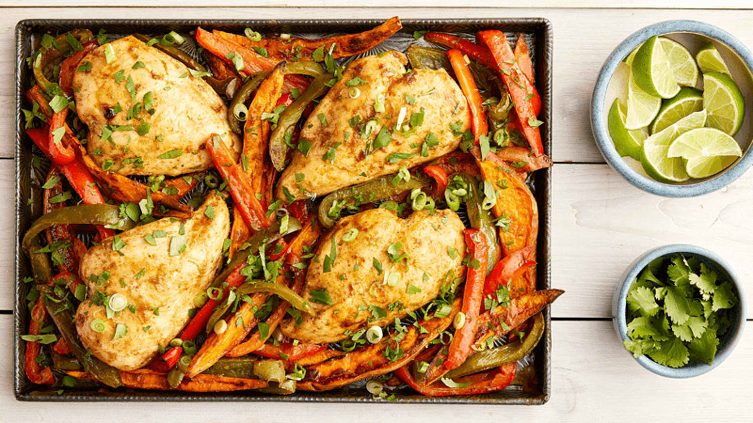 mexican chicken & sweet potato tray bake 